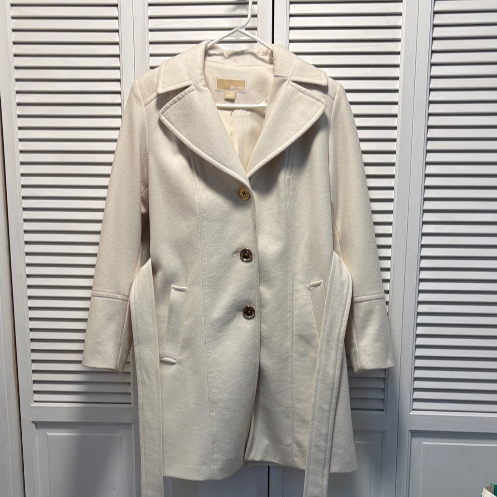 Michael Michael Kors Size 8 Cream/White Women's Coat